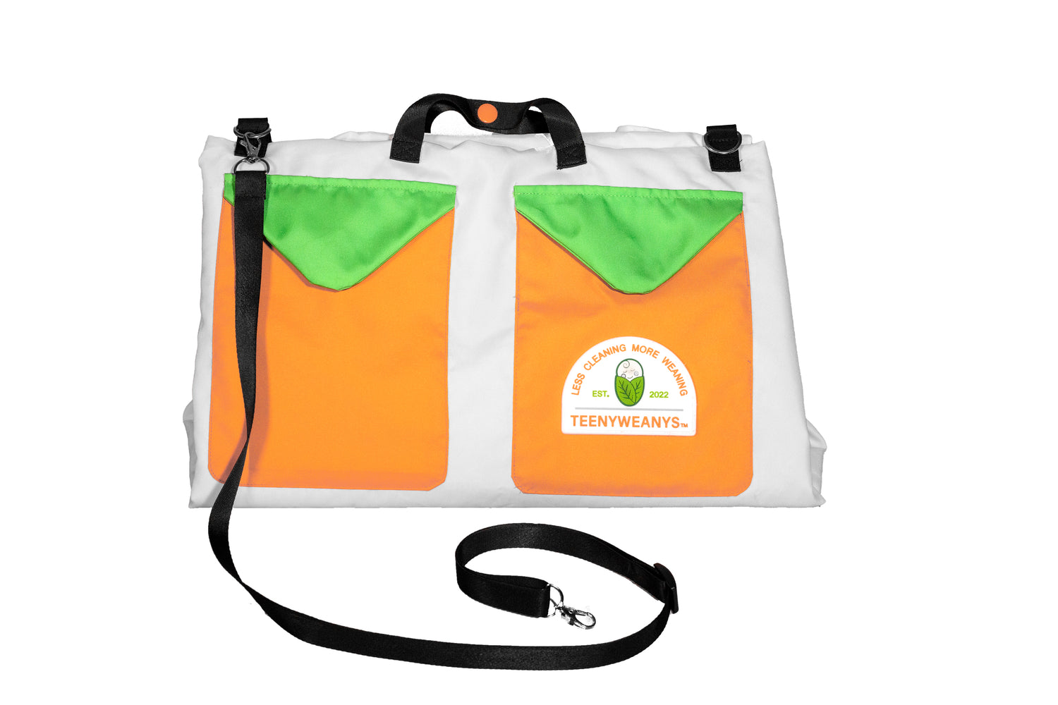 TEENYWEANYS: Stylish Bag, Food Catcher, and Foldable Waterproof Baby Grab Mat
